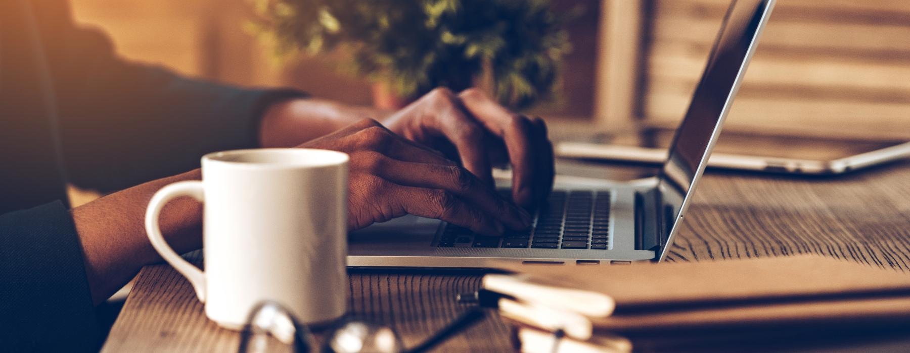 a person working on the laptop