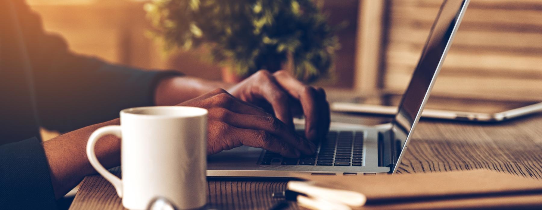 a person working on the laptop